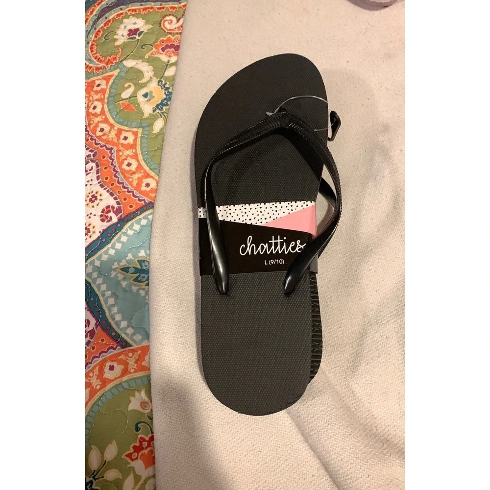 Flip-flops black‎ large 9/10 NEW